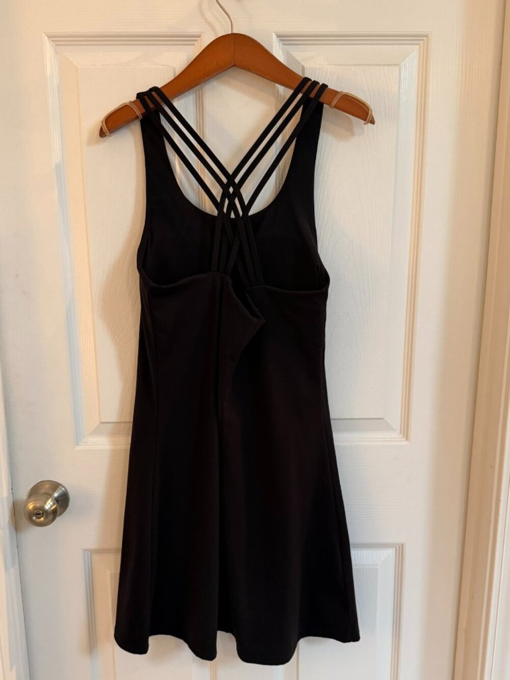 Mono B Black Athletic Mini Dress Cross Back Straps Large